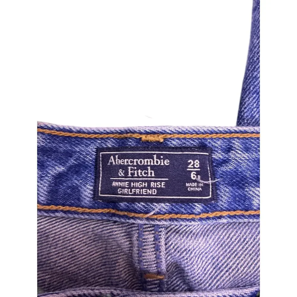 Abercrombie & Fitch Annie High Rise Girlfriend Jeans Women’s 6 28W Y2K Raw Hem